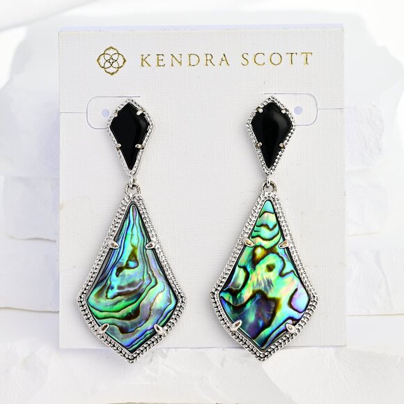 Kendra Scott Alexa Luxe Earrings in Abalone and Black Onyx